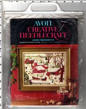"Winter in the Country Picture" AVON Creative Needlecraft Crewel Embroidery Kit