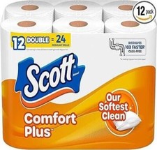 Comfortplus Toilet Paper, 12 Double Rolls, 231 Sheets Per Roll, Septic-safe, 1-p