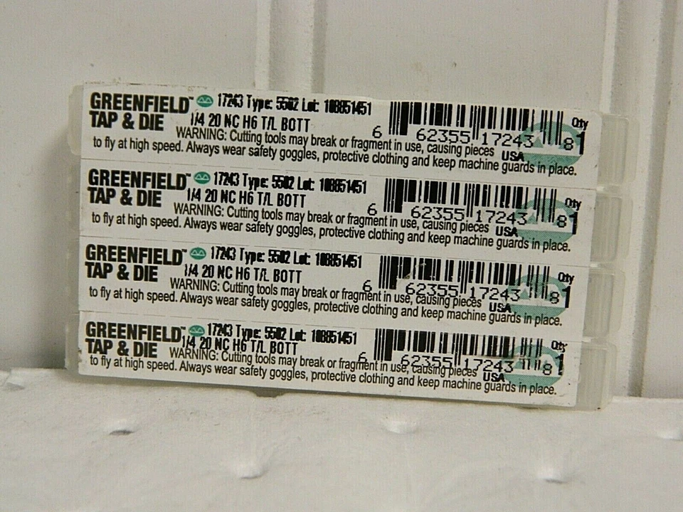 GTD 1/4-20 UNC H6 Rosca Límite Fondo Formadora Grifo Cantidad 4 17243 Foto 3 de 3