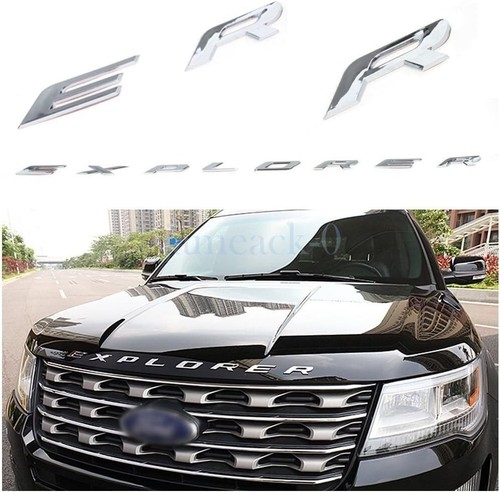 Chrome For Explorer Sport Front Hood Letter Decor Nameplate Emblem 2011-2017
