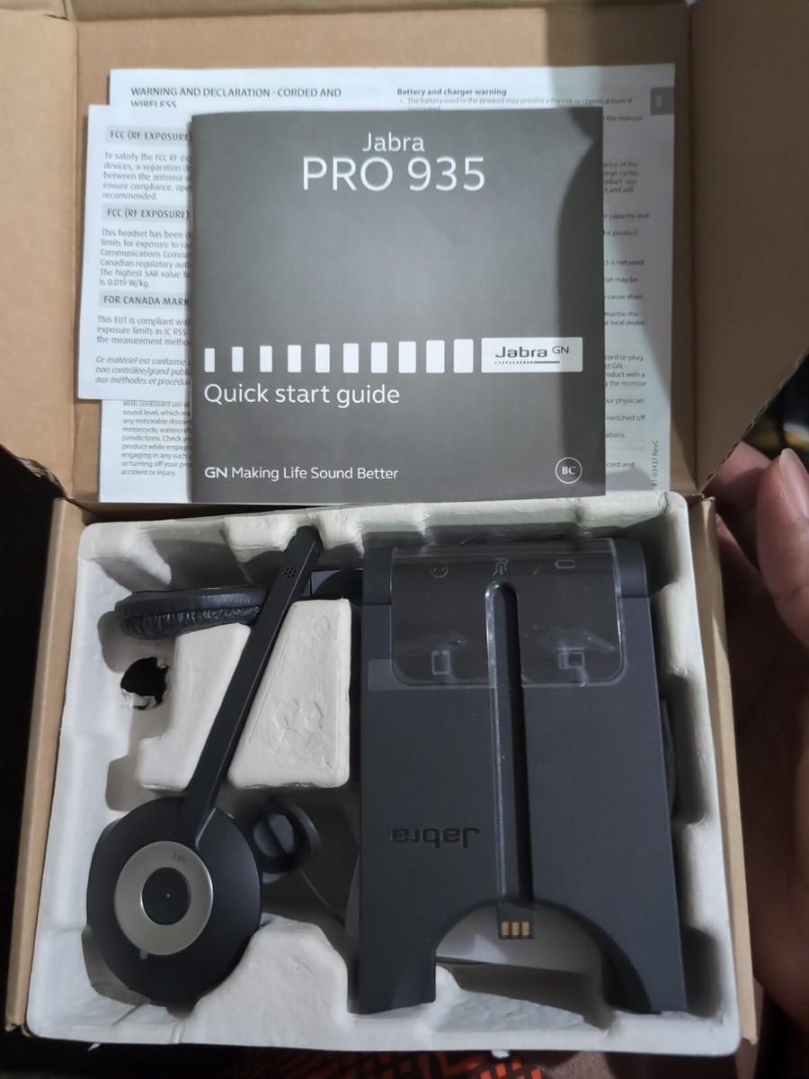 【美品】Jabra 片耳ワイヤレスヘッドセット PRO 935 DC Jabra PRO 935 DC MS Mono Wireless Headset 935-15-503-205 NEW