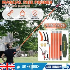 Telescopic Pole Long Reach Manual Tree Pruner Trimmer Branch Cutter Saw Cuttter