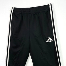 Adidas Pants Youth XL Black White 3 Stripe Logo Warm Up Casual Boys Kids Active