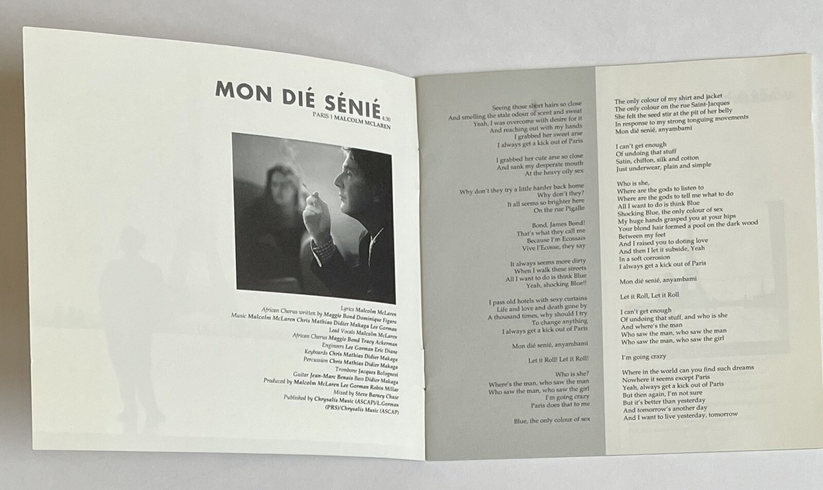 MALCOLM MCLAREN Paris Used CD BUY MORE＆ SAVE No Back Inlay Card