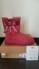 NEW Women's UGG Australia "Josette" Sangria Red -WAS $200!-size 7, leather bow