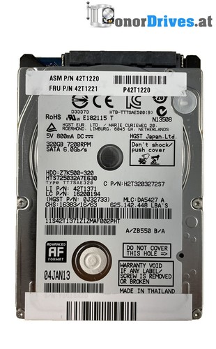 Hitachi HTS725032A7E630 - 320 GB - SATA - PCB 220 0A90351 01*