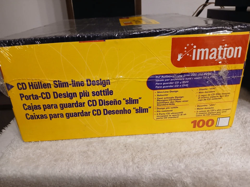 IMATION 100-Pack Slim Line Black Jewel Cases For CD/DVD/Video Games  (NEW) - Image 4 of 4