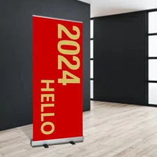 33 ½"W x 80"H Heavy-Duty Retractable Banner Stand for Trade Shows Retail Display