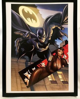Batman & Catwoman by Frank Cho FRAMED 12x16 Art Print DC Comics Poster