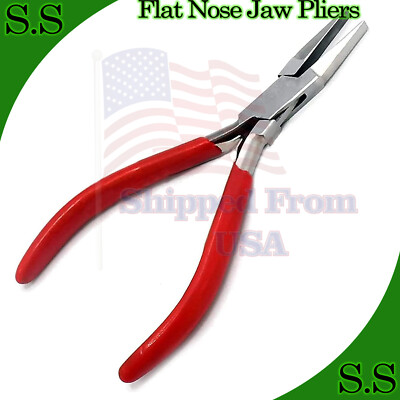 FLAT NOSE PLIERS WITH V-SPRING JEWELRY MAKING & WIRE WORKING PLIERS 5'' FLAT JAW