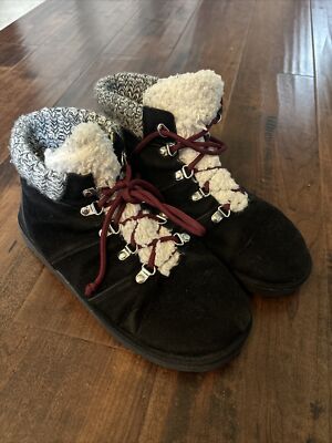 MUK LUKS Women's Harmony Boot - Black & Ash US 10M   #R-25