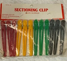 Vtg Major International Sectioning Clip Nylon Aluminum Hair Salon Movie Prop NOS