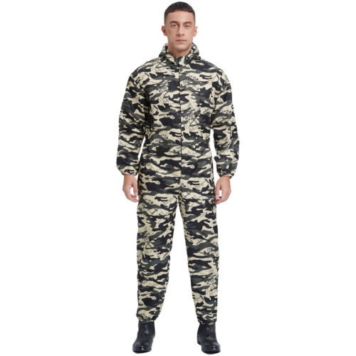 Mens Coverall Flame Jumpsuit Resistant Hooded Mechanic Dungarees Halloween Work - Picture 35 of 50