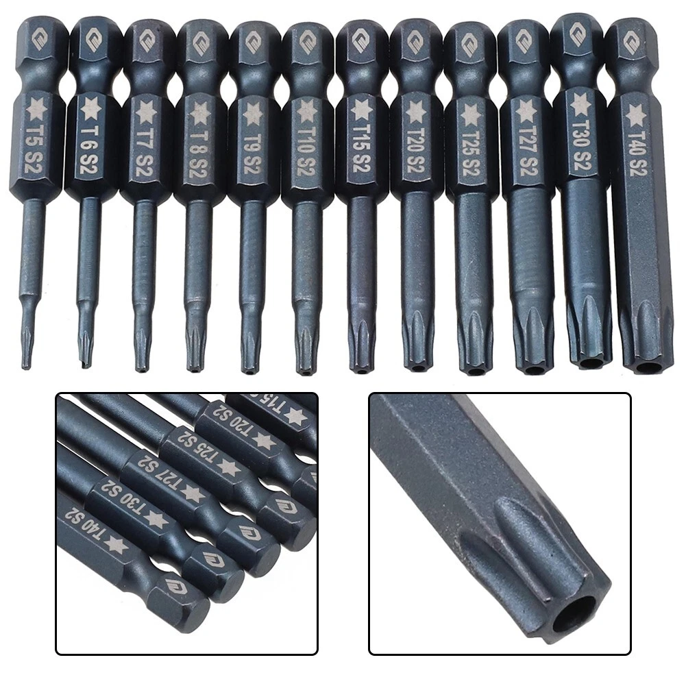 Hexagonal Shank Torx Screwdriver Bit Blue High Hardness Set With