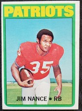 1972 Jim Nance Boston Patriots Topps NFL Card #183 NCAA Syracuse Orangemen