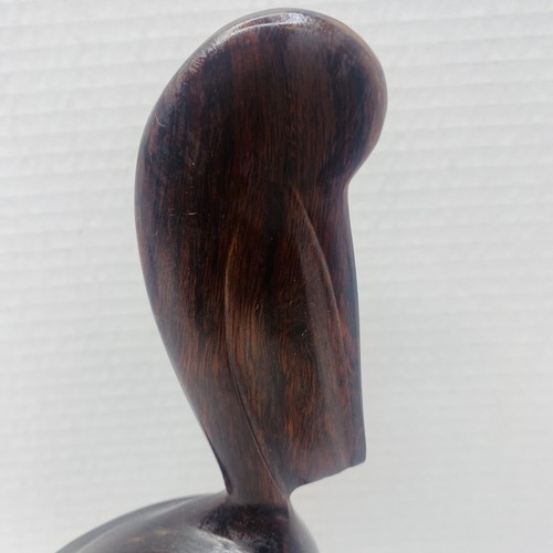 Vintage Iron Wood Hand Carved Folk Art Sculpture Pelican MCM Modernist Bird - Picture 7 of 8