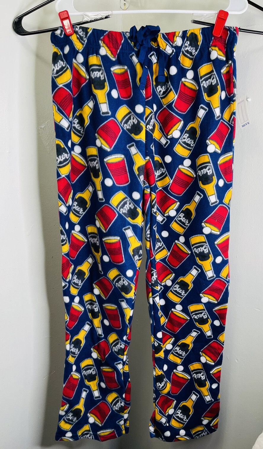 New Open Trails Men's Pajama Pants Elastic Waist Size Large Ping Pong