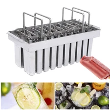 20 PCS Ice Cream Maker Fast Freezing Mold Set Ice Pop Lolly Summer DIY Silver
