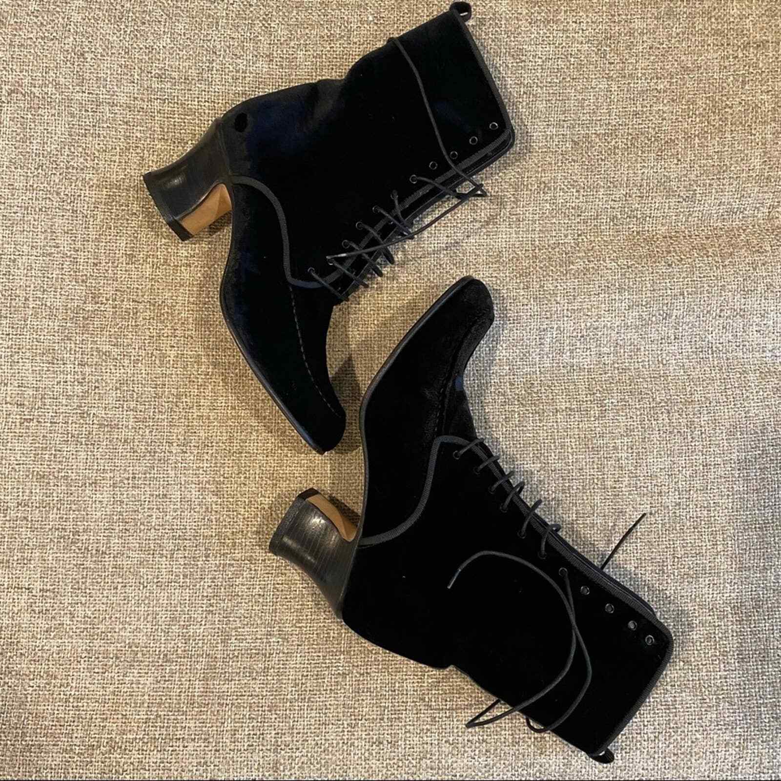Black Velvet Boots Italian Italy 6.5 | eBay
