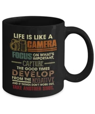 Life Is Like Camera Coffee Mug Gift For Photographer Cup I Love Cameras Funny