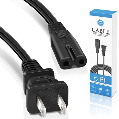 6 Ft AC Adapter Power Cord 2-Prong Replacement for Lazyboy Limoss Okin