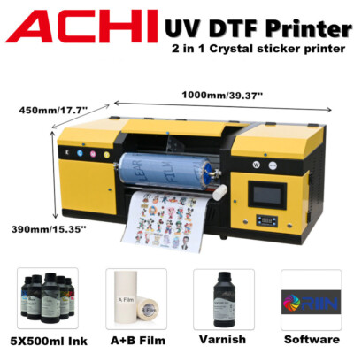 2 in 1 UV DTF printer crystal sticker printer XP600 double head Varnish