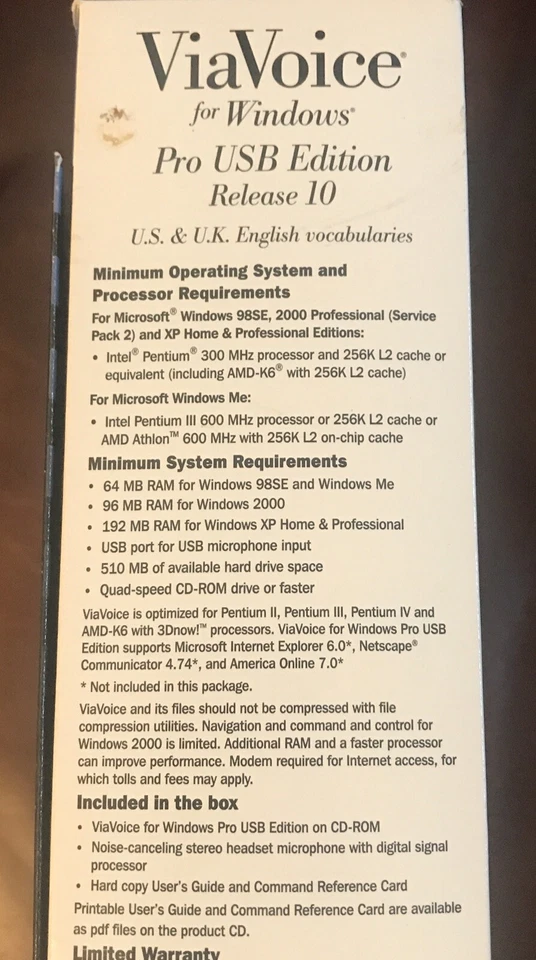 IBM ViaVoice Pro USB Edition Release 10 - Image 2 of 3