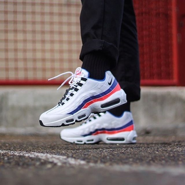 red blue and white air max 95