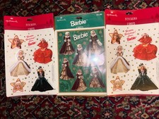 Hallmark Happy Holiday Barbie Glitter Stickers 3 New In Package