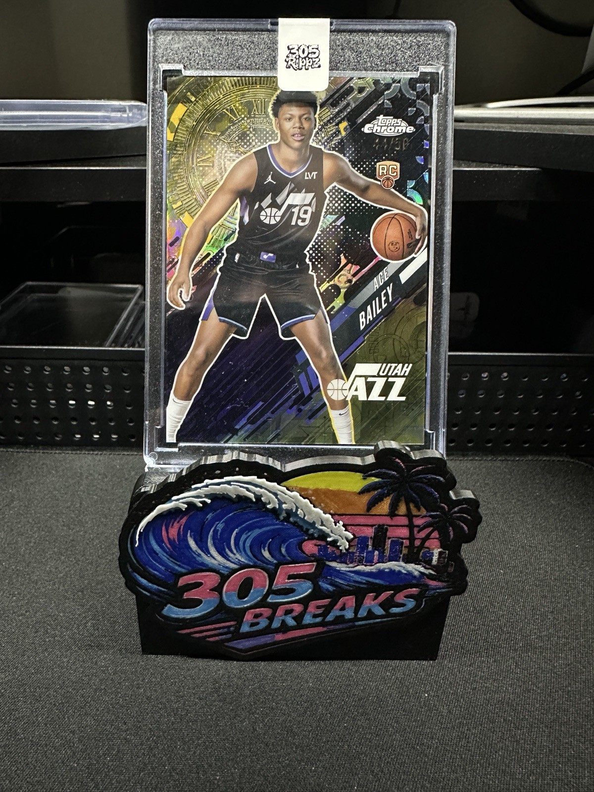 2025 Topps Chrome Go Time Ace Bailey Gold Refractor Rookie #GT-20 Utah Jazz /50