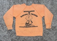 Vintage 60s Peanuts Children  s Sweatshirt Spruce Charlie Brown Snoopy