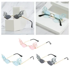 Flame Rimless Sun Glasses Pearl Decoration Restore True Color Easy Clean