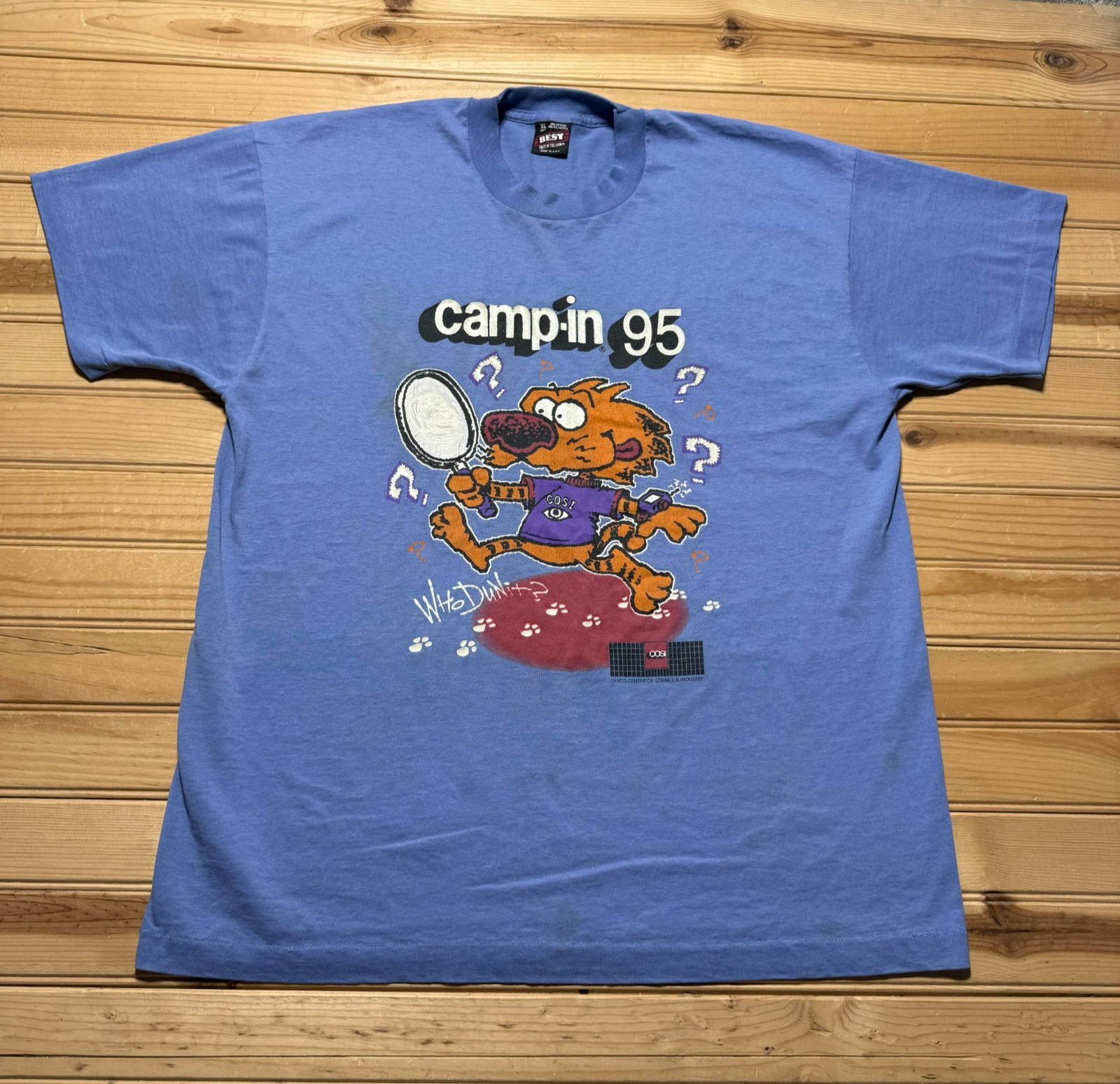 Vintage 90s COSI Camp-In Columbus Ohio Science Center Nerd Promo Shirt USA - XL