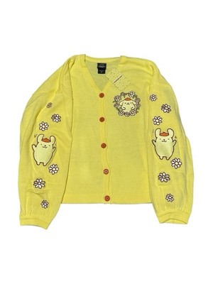 Sanrio Pompompurin Portrait Cardigan Sweater - Yellow - Hello Kitty Friends (2X)