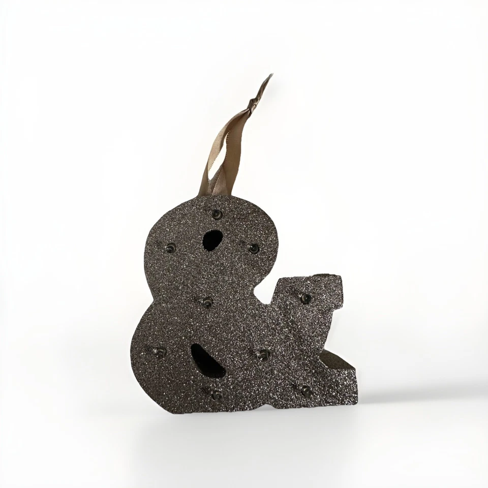 LED Light Marquee Ampersand "&" Letter Sign Battery Operated Gold Party Decor - Image 4 of 4