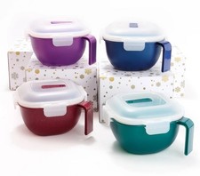 LocknLock S/4 Instant Cook Mugs w/ Vented Lids  Gift Boxes K96667 Jewel Tone