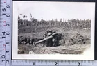 WW2 Era Artillery Gun Weapon Jungle Scene Vintage BW Photo Snapshot