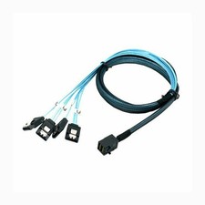 Mini SAS SFF-8643 to 4 SATA 7pin Hard Disk 6Gbps Data Server Raid Cable 1m lh