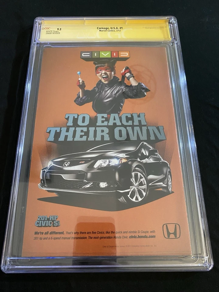 Carnage USA #1 Marvel 2012 CGC Signature Series 9.2 Signed By Clayton Crain SS - Image 2 of 4