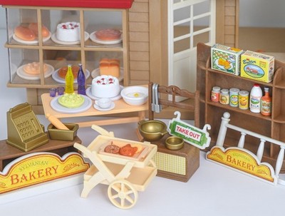 Sylvanian Village Bakery Ersatzteile, Geländer, Kuchen, Schild, Vintage Calico Critters