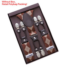 Vintage Suspenders for Men Heavy Duty Big Tall 3.5 120Cm Wide Y Back 6 Metal Cli