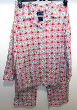 Nick Nora Pajama Set sz L Womens 100 Cotton VTG hearts rare multicolor light