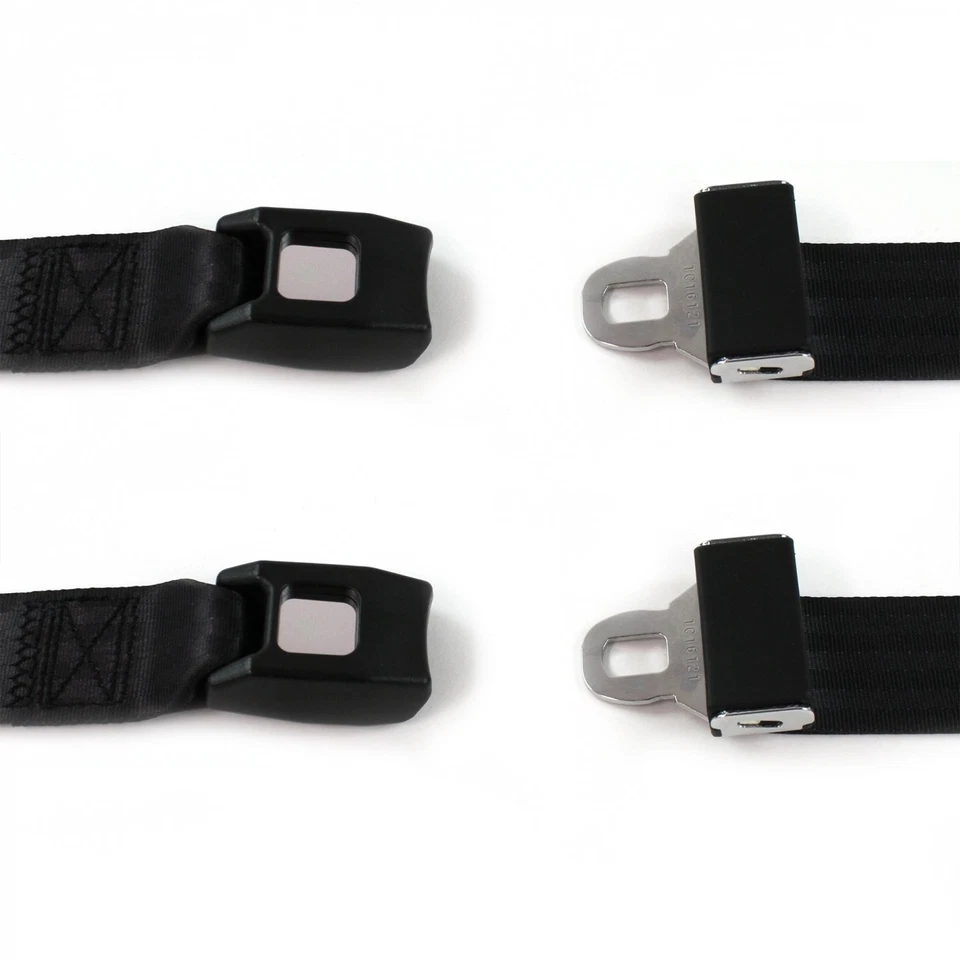 Dodge Dart 1967 - 1976 Standard 2pt Black Lap Bucket Seat Belt Kit - 2 Belts - Изображение 2 из 4