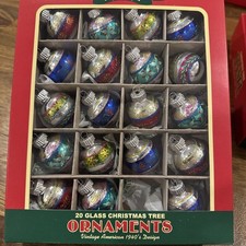 19 Shiny Brite Radko Christmas Ornaments Rounds Fancy Small Decorative BrightNIB