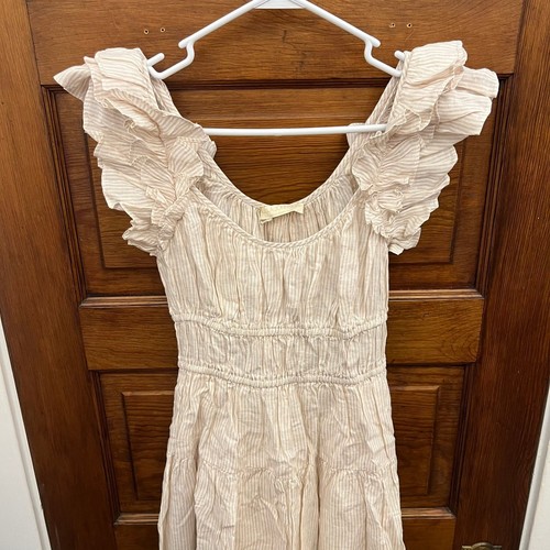 Ulla Johnson Rissa Dress in Sand Size 00 NWT's $525 Tan Cream Ruffle Sleeve Maxi - Picture 2 of 13
