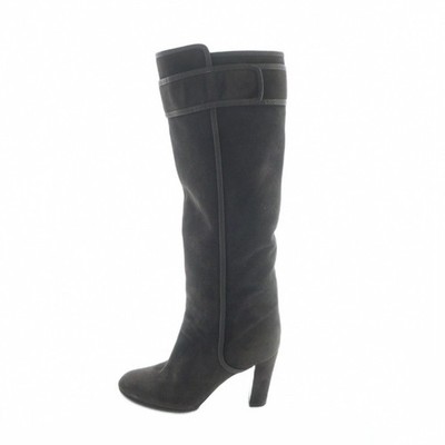 Sergio Rossi Boots Women's Size 36.5 Brown Suede
