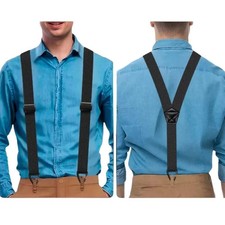 Suspenders for Men Heavy Duty, X Shape Back Hidden Suspender 1.5" Under Clothing