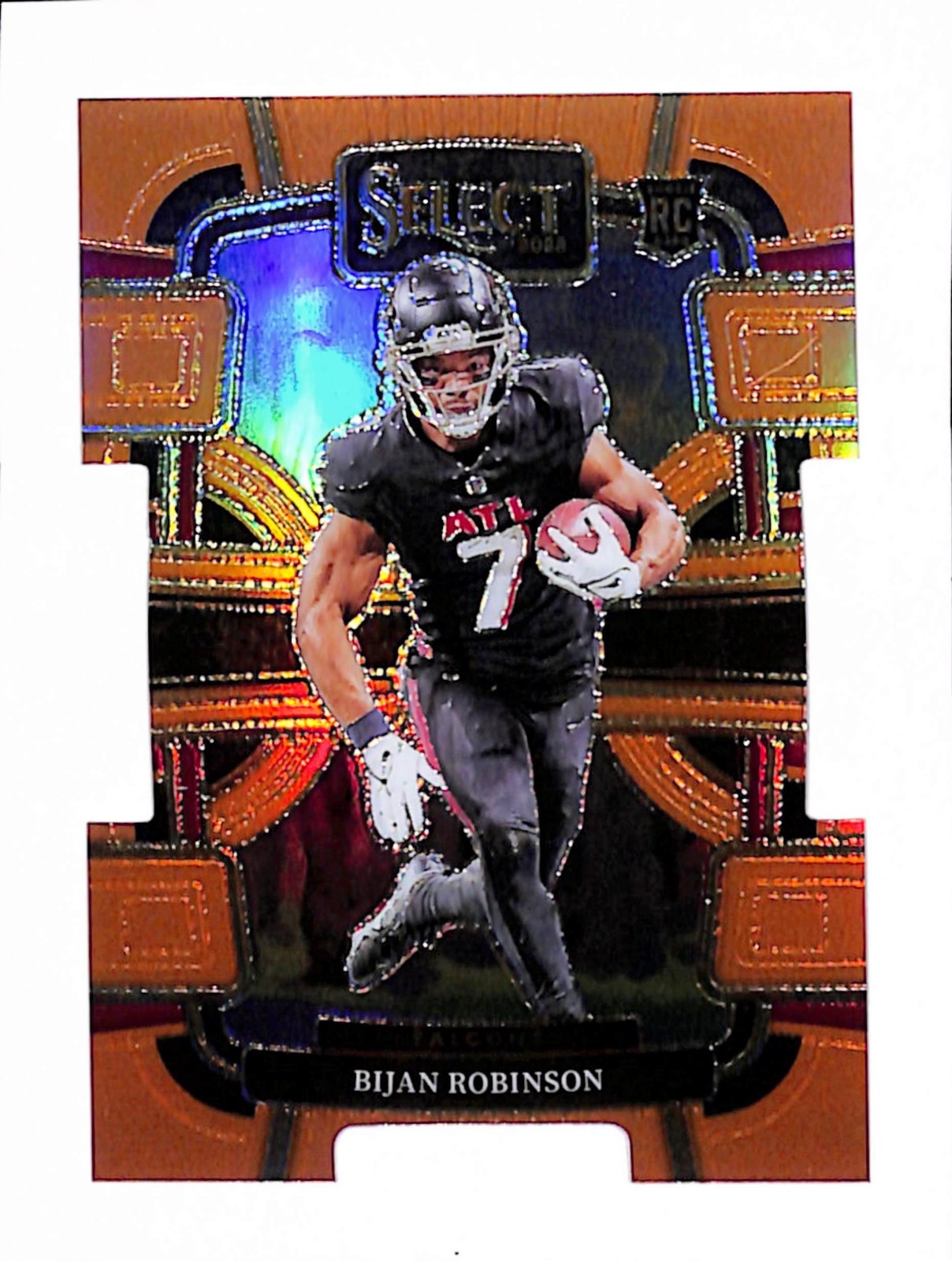 2023 Panini Select - Concourse Bijan Robinson #4 Orange Prizm Die-Cut /499 (RC)