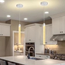 Modern Mini Crystal Pendant Light for Kitchen Island Dimmable LED Adjustable ...