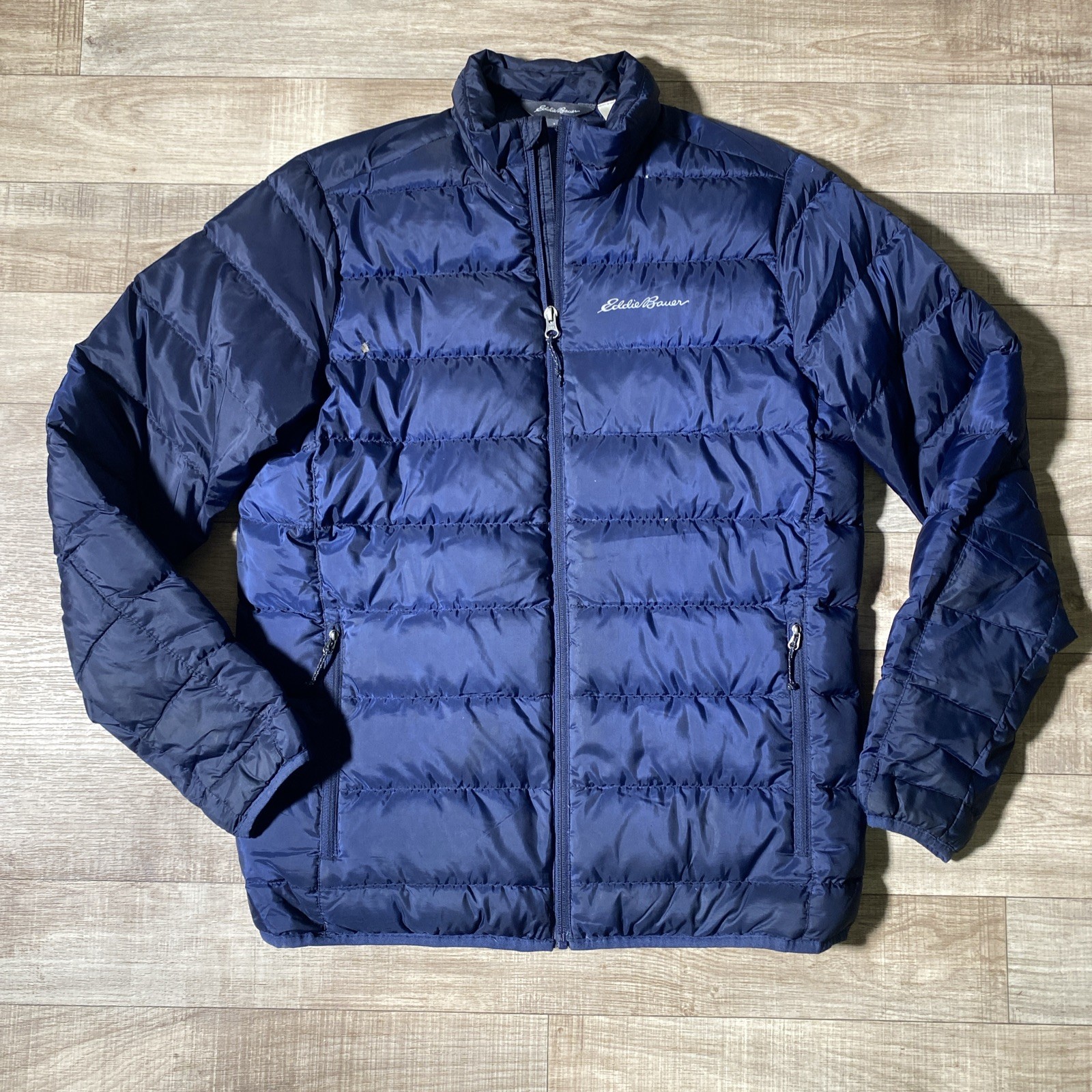 Eddie Bauer Navy Down Puffer Jacket Men S